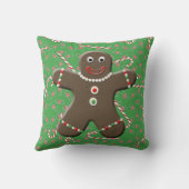 Cute Gingerbread Girl & Boy Christmas Throw Pillow | Zazzle