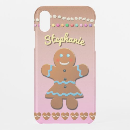 Cute Gingerbread Girl Cartoon iPhone XR Case