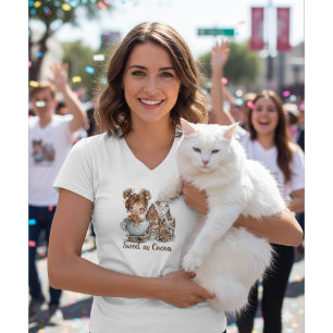 Cute Gingerbread Girl in Teacup Christmas T-Shirt