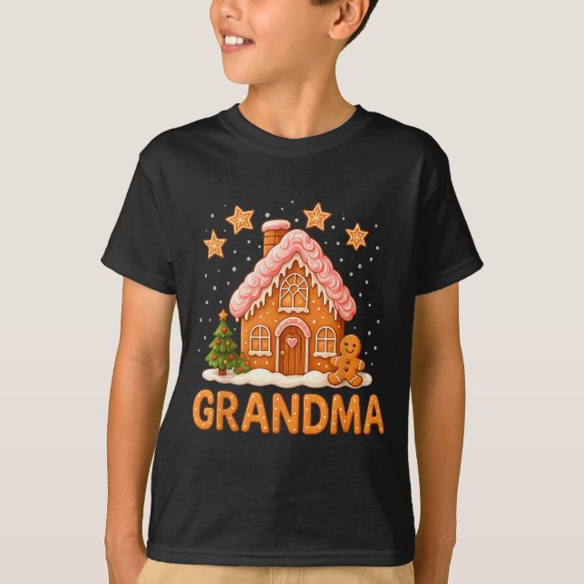 Cute Gingerbread Grandma Merry Christmas Funny  T-Shirt (Front)