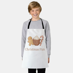 Cute Gingerbread & Hot Cocoa Kids' Christmas Fun P Apron