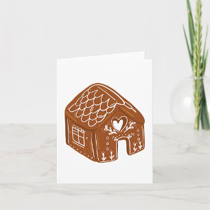 Cute Gingerbread House Holiday Cookie Card