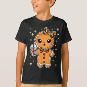 Cute Gingerbread Leopard Coquette Christmas Xmas G T-Shirt