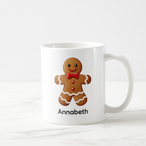 Cute Gingerbread Man Add Name Personalized Coffee Mug