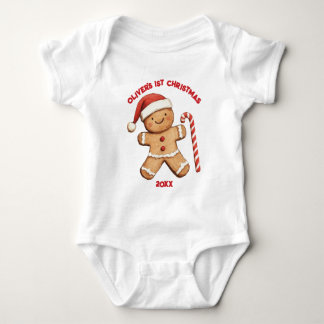 Cute Gingerbread Man Baby First 1st Christmas  Bodysuit