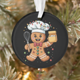 Cute Gingerbread Man Baker Christmas Chef Bake Ornament