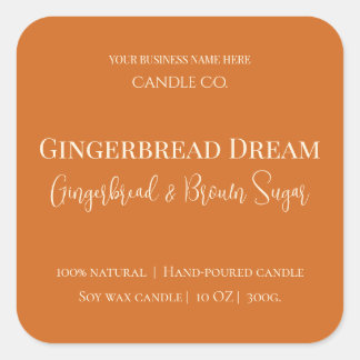 Cute Gingerbread Man Christmas Candle Label