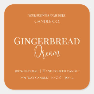 Cute Gingerbread Man Christmas Candle Label