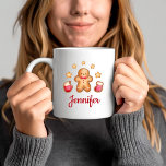 Cute Gingerbread Man Christmas Coffee Mug<br><div class="desc">Personalized Name Cute Gingerbread Man Christmas Coffee Mug.</div>