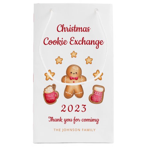 Cute Gingerbread Man Christmas Cookie Exchange Small Gift Bag