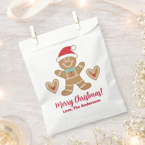 Cute Gingerbread Man Christmas Favor Bag