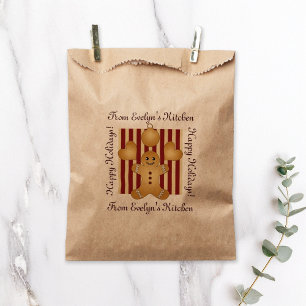 Cute Gingerbread Man Christmas Homemade Treat Favor Bag