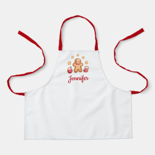 Cute Gingerbread Man Christmas Kids Apron