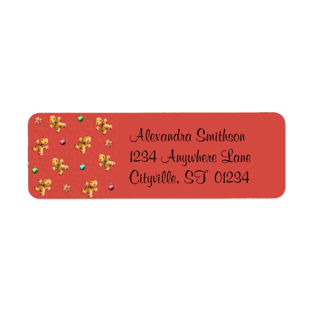 Cute Gingerbread Man Christmas Label (Front)