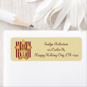 Cute Gingerbread Man Christmas Return Address Label