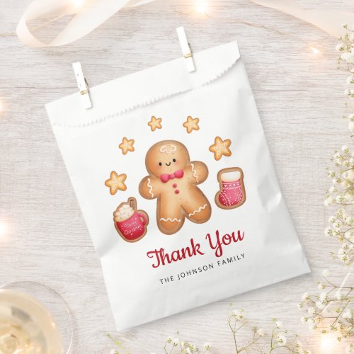 Cute Gingerbread Man Christmas Thank You  Favor Bag