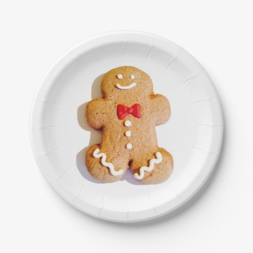 Cute Gingerbread Man Cookie 4Santa Paper Plates