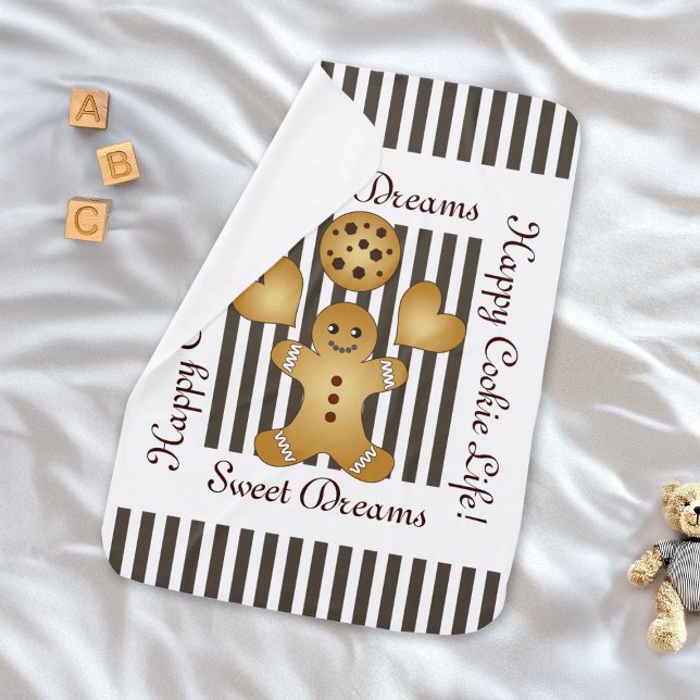 Cute Gingerbread Man Cookie Baby Blanket (Creator Uploaded)