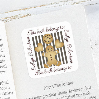 Cute Gingerbread Man Cookie Bookplate