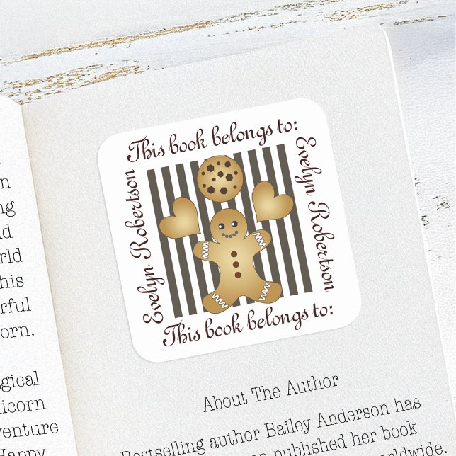 Cute Gingerbread Man Cookie Bookplate (Creator Uploaded)