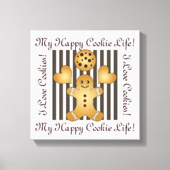 Cute Gingerbread Man Cookie Canvas Print by WindUpEgg at Zazzle