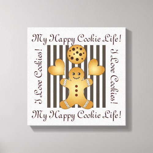 Cute Gingerbread Man Cookie Canvas Print