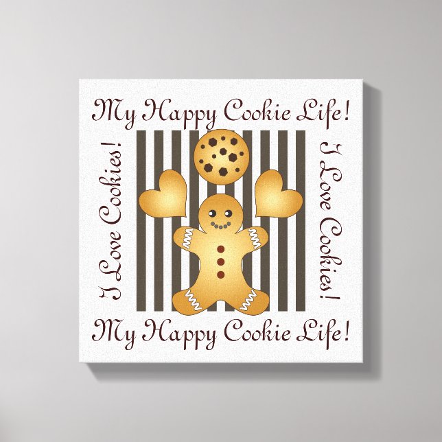 Cute Gingerbread Man Cookie Canvas Print (Front)