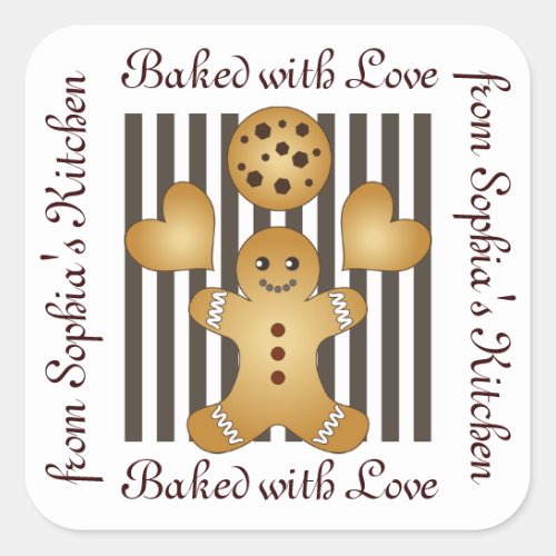 Cute Gingerbread Man Cookie Homemade Labels