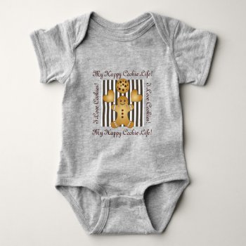 Cute Gingerbread Man Cookie Illustration Baby Bodysuit by WindUpEgg at Zazzle