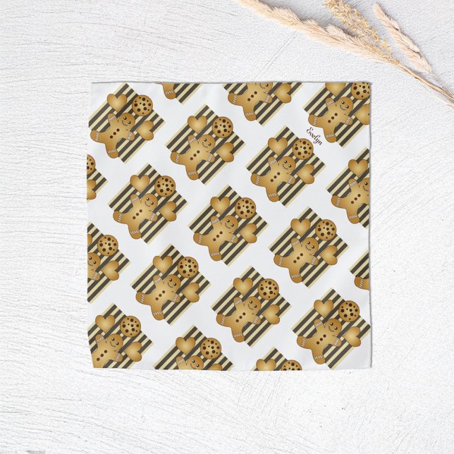 Cute Gingerbread Man Cookie Kids Bandana (Creator Uploaded)