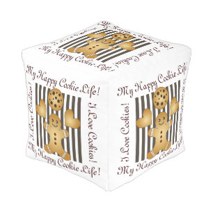 Cute Gingerbread Man Cookie Kids Room Pouf