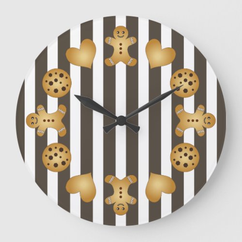 Cute Gingerbread Man Cookie Large Clock