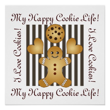 Cute Gingerbread Man Cookie Poster
