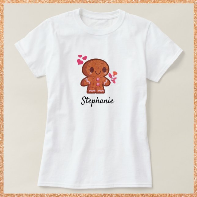 Cute Gingerbread Man Flower T-Shirt (Creator Uploaded)