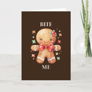 Cute Gingerbread Man Funny Christmas Card