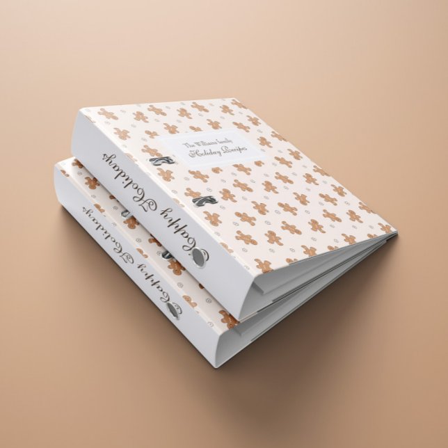 Cute Gingerbread Man Holiday Family 3 Ring Binder (Creator Uploaded)