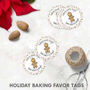 Cute Gingerbread Man Homemade Cookies + Treats Fun Favor Tags