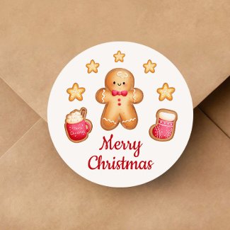 Cute Gingerbread Man Merry Christmas