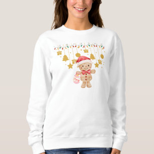 Cute Gingerbread Man Merry Christmas Lights sweats Sweatshirt