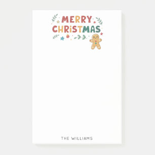 Cute Gingerbread Man Merry Christmas Post-it Notes