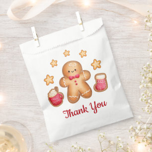 Cute Gingerbread Man Merry Christmas Thank You Favor Bag