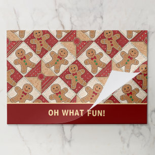 Cute Gingerbread Man Pattern Paper Placemats