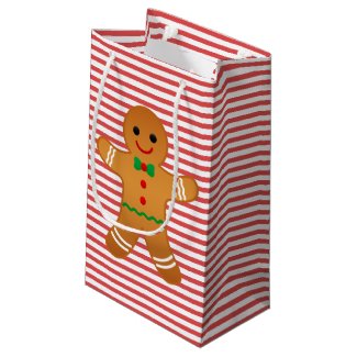 Cute Gingerbread Man - Red Striped Christmas
