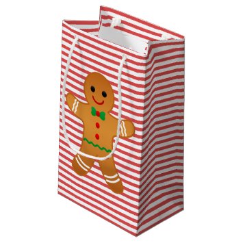 Cute Gingerbread Man - Red Striped Christmas