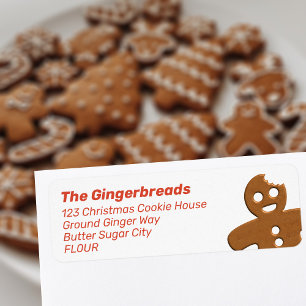 Cute Gingerbread Man Return Address Label