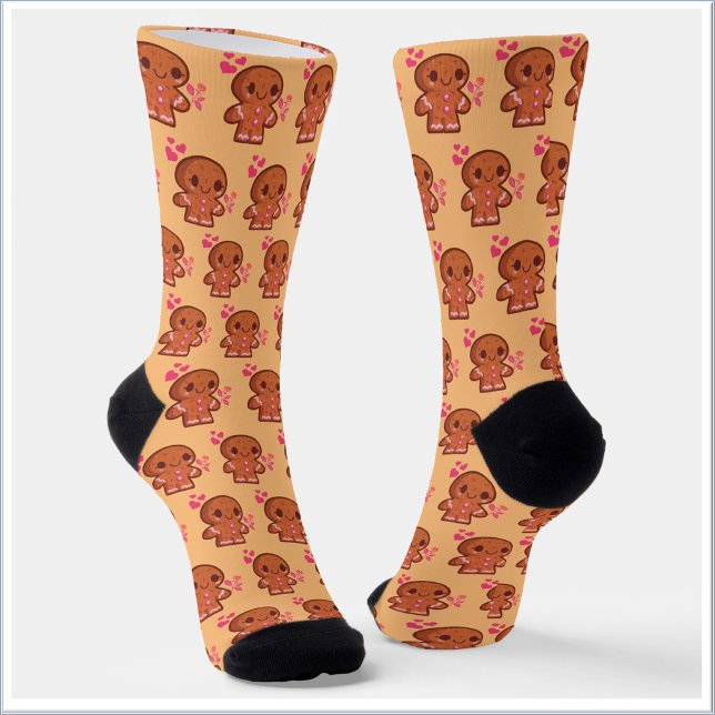 Cute Gingerbread Man Socks (Creator Uploaded)