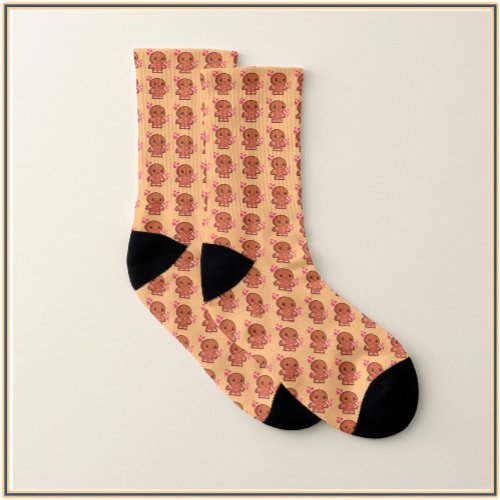Cute Gingerbread Man Socks
