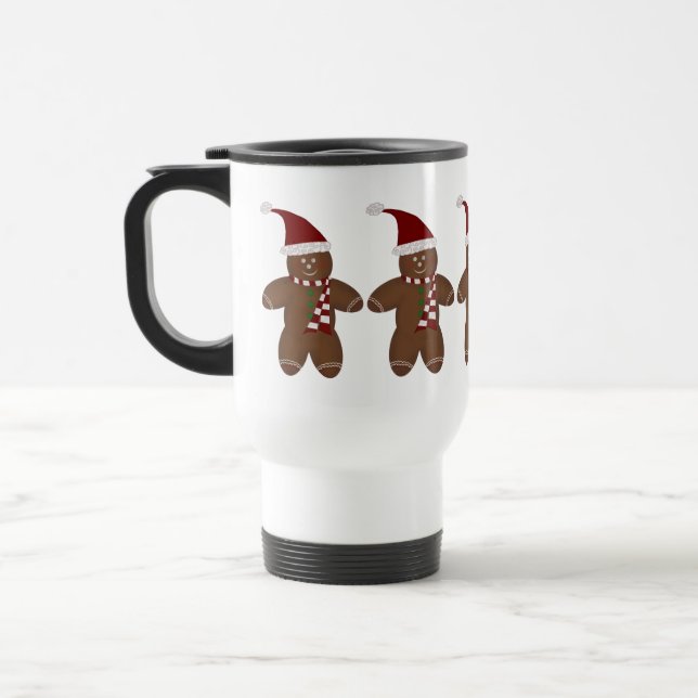 Cute Gingerbread Man Travel Mug (Left)