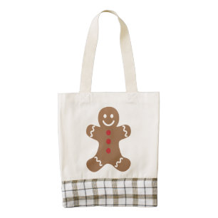Cute Gingerbread Man Zazzle HEART Tote Bag