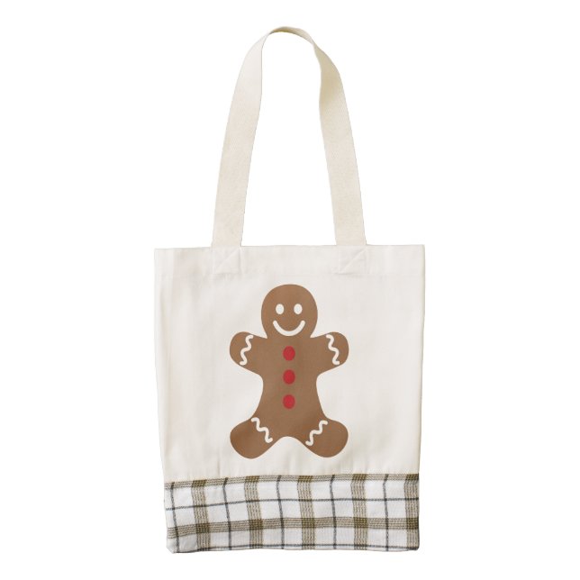 Cute Gingerbread Man Zazzle HEART Tote Bag (Front)